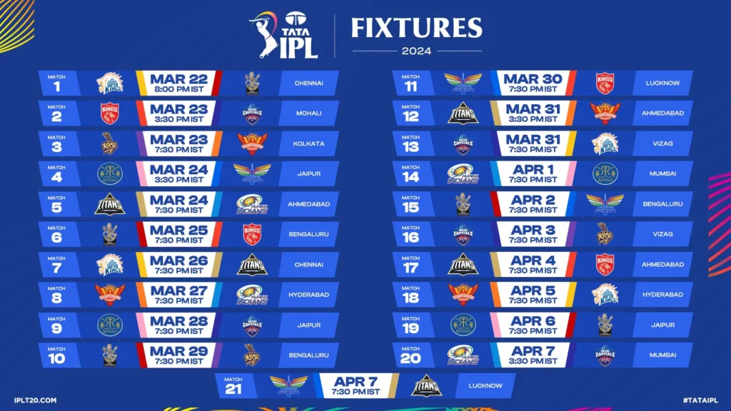 ipl 2024 match schedule 